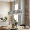 Ripoll Suspension, Boule lumineuse, Suspension Chrome, Clair, Fumé, 3 lumières
