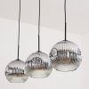 Ripoll Suspension, Boule lumineuse, Suspension Chrome, Clair, Fumé, 3 lumières