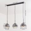 Ripoll Suspension, Boule lumineuse, Suspension Clair, Fumé, 3 lumières
