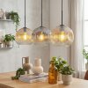 Ripoll Suspension, Boule lumineuse, Suspension Ambre, Clair, Fumé, 3 lumières