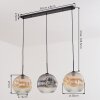 Ripoll Suspension, Boule lumineuse, Suspension Ambre, Clair, Fumé, 3 lumières