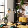 Koyoto Suspension, Boule lumineuse, Suspension Ambre, Chrome, Clair, Fumé, 3 lumières