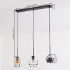 Koyoto Suspension, Boule lumineuse, Suspension Ambre, Chrome, Clair, Fumé, 3 lumières