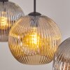 Ripoll Suspension, Boule lumineuse, Suspension Ambre, Fumé, 3 lumières