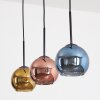 Koyoto Suspension, Boule lumineuse, Suspension Bleu, Or, Cuivré, 3 lumières