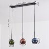 Koyoto Suspension, Boule lumineuse, Suspension Bleu, Vert, Cuivré, 3 lumières