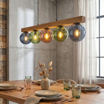 Gastor Suspension, Boule lumineuse, Suspension Écru, Noir, 5 lumières