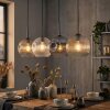Ripoll Suspension, Boule lumineuse, Suspension Ambre, Clair, Fumé, 4 lumières