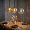 Koyoto Suspension, Boule lumineuse, Suspension Bleu, Or, Clair, Cuivré, 3 lumières