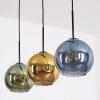 Koyoto Suspension, Boule lumineuse, Suspension Bleu, Or, Vert, 3 lumières