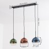 Koyoto Suspension, Boule lumineuse, Suspension Bleu, Vert, Clair, Cuivré, 3 lumières