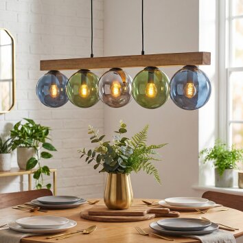 Gastor Suspension, Boule lumineuse, Suspension Écru, Noir, 5 lumières