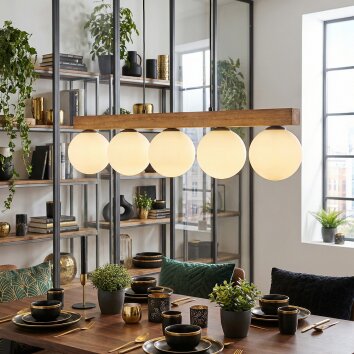 Gastor Suspension, Boule lumineuse, Suspension Écru, Noir, 5 lumières