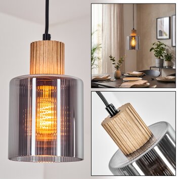 Mador Suspension, Suspension Écru, Noir, 1 lumière