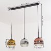 Ripoll Suspension, Boule lumineuse, Suspension Chrome, Or, Clair, Cuivré, Fumé, 3 lumières