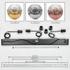 Ripoll Suspension, Boule lumineuse, Suspension Chrome, Or, Clair, Cuivré, Fumé, 3 lumières