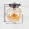 Koyoto Plafonnier, Boule lumineuse 30 cm Ambre, 1 lumière
