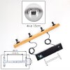 Gastor Suspension, Boule lumineuse, Suspension Écru, Noir, 4 lumières