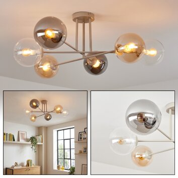 Gastor Plafonnier, Boule lumineuse Sable, 6 lumières