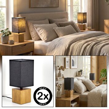 Talco Lampe à poser LED Écru, Noir, 1 lumière