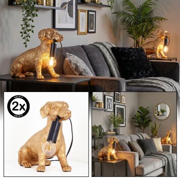 Jomil Lampe à poser Or, Noir, 1 lumière