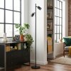 Fenik Lampadaire LED Noir, 2 lumières