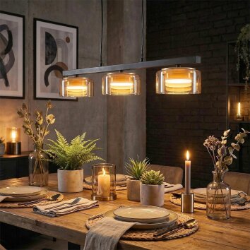 Folar Suspension, Suspension LED Noir, 3 lumières