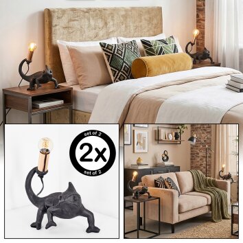 Lyrion Lampe à poser Or, Noir, 1 lumière