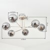 Gastor Plafonnier, Boule lumineuse 80 cm Sable, 6 lumières