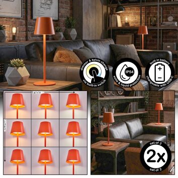 Salgadinho Lampe de table d'extérieur, Lampe à poser LED Rouge, 1 lumière