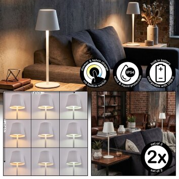 Salgadinho Lampe de table d'extérieur, Lampe à poser LED Blanc, 1 lumière