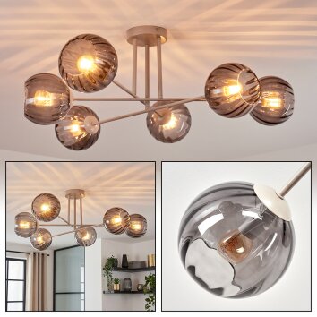 Koyoto Plafonnier, Boule lumineuse 78 cm Sable, 6 lumières