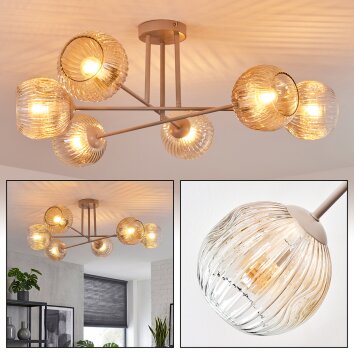 Ripoll Plafonnier, Boule lumineuse Sable, 6 lumières