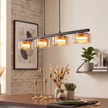 Folar Suspension, Suspension LED Noir, 4 lumières