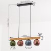 Koyoto Suspension, Boule lumineuse, Suspension Écru, Noir, 4 lumières