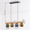 Koyoto Suspension, Boule lumineuse, Suspension Écru, Noir, 4 lumières