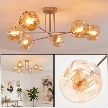 Ripoll Plafonnier, Boule lumineuse Sable, 6 lumières