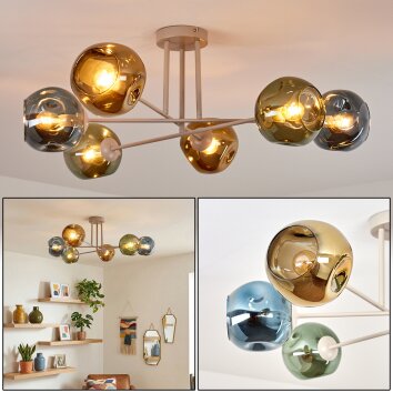 Ripoll Plafonnier, Boule lumineuse Sable, 6 lumières