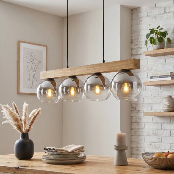 Koyoto Suspension, Boule lumineuse, Suspension Écru, Noir, 4 lumières