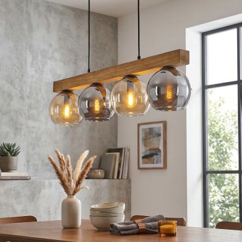 Koyoto Suspension, Boule lumineuse, Suspension Écru, Noir, 4 lumières