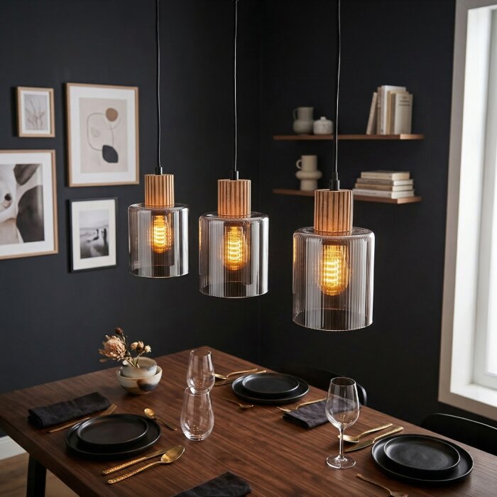 Mador Suspension, Suspension Noir, 3 lumières