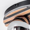 Rafon Plafonnier, Boule lumineuse Couleur bois, Noir, 3 lumières