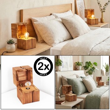 Mirala Lampe à poser LED Écru, 1 lumière