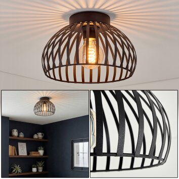 Guayo Plafonnier Noir, 1 lumière