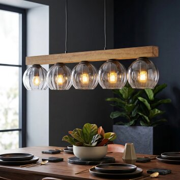 Koyoto Suspension, Boule lumineuse, Suspension Écru, Noir, 5 lumières