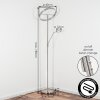 Melak Lampadaire, Liseuse LED Nickel mat, 2 lumières