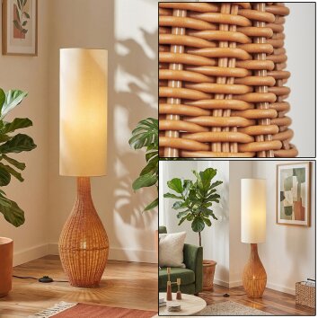 Nalek Lampadaire Brun, Couleur bois, 2 lumières