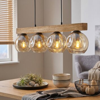 Ripoll Suspension, Boule lumineuse, Suspension Écru, Noir, 4 lumières