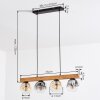 Ripoll Suspension, Boule lumineuse, Suspension Écru, Noir, 4 lumières