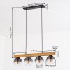Koyoto Suspension, Boule lumineuse, Suspension Écru, Noir, 4 lumières